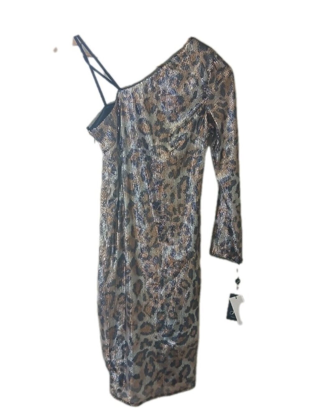 New Adrianna Papell Sequin One Shoulder Gown
